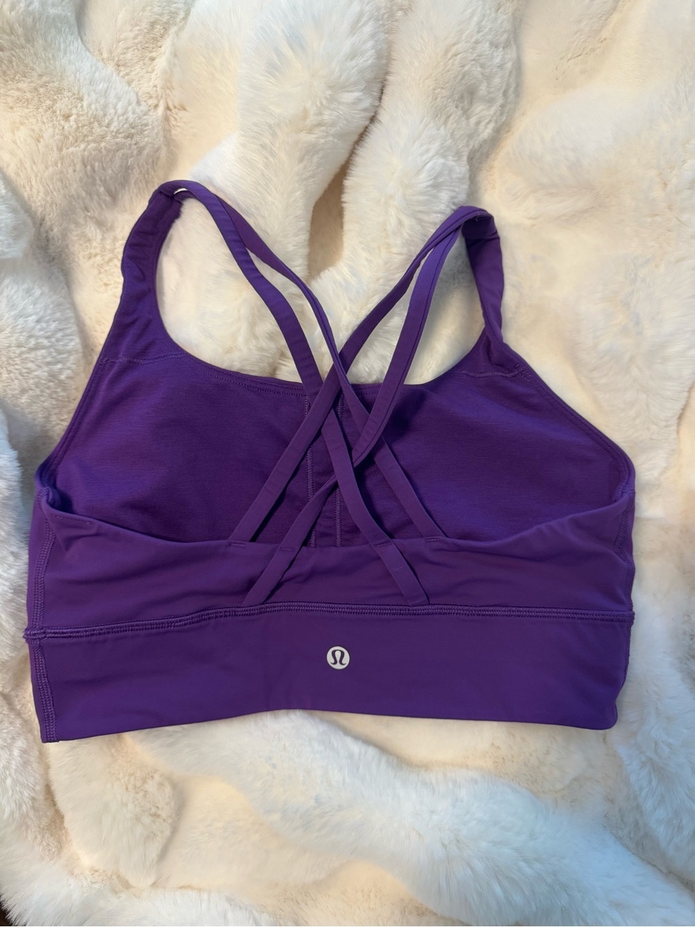 Lululemon longline Energy bra in College Purple, size 8, cups removed - Picture 3 of 3